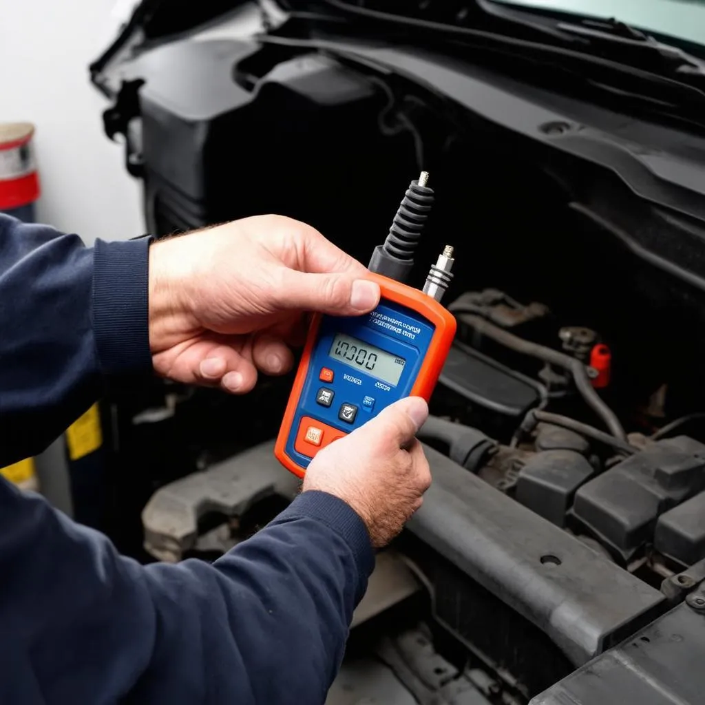 Mechanic Using Diagnostic Tool