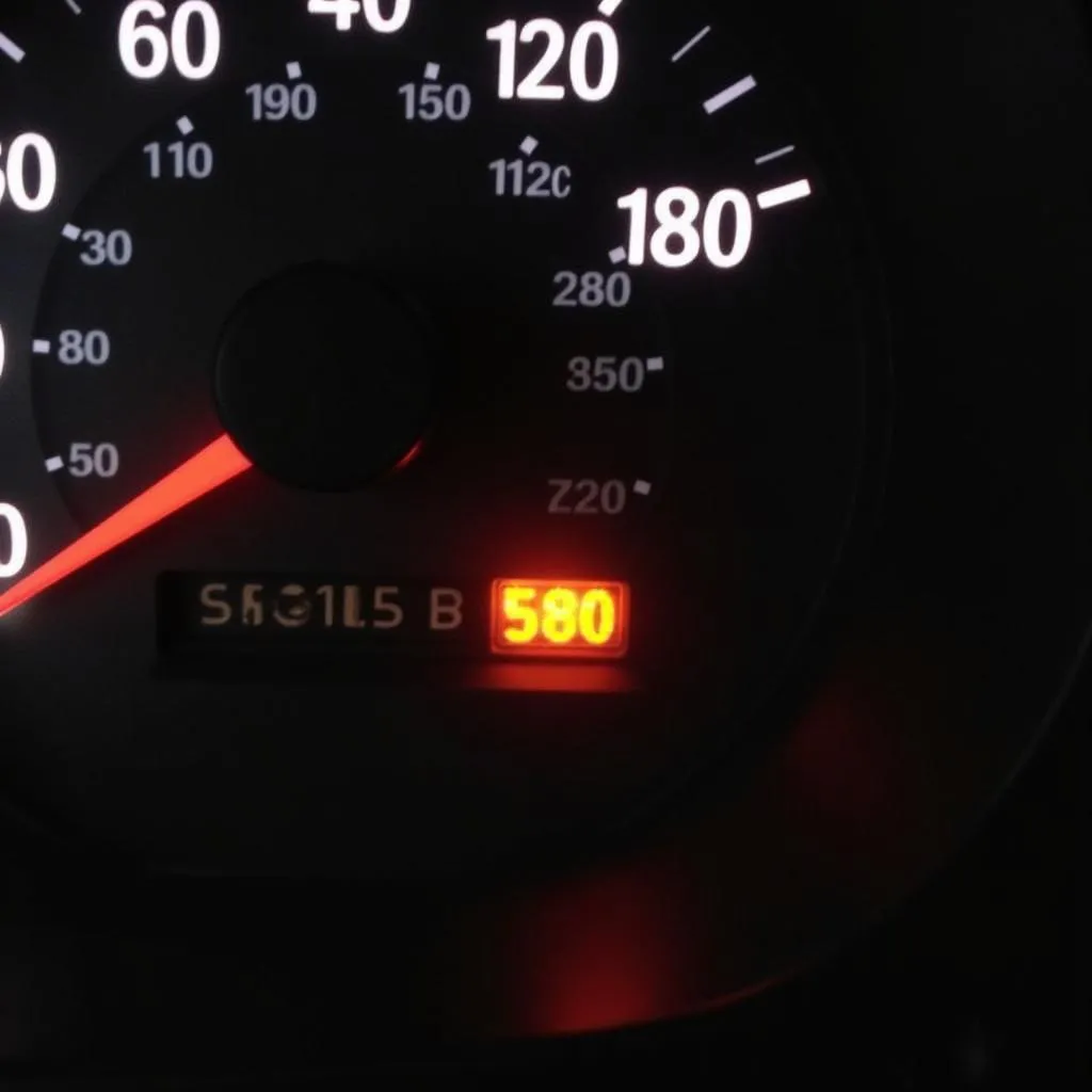 Car dashboard with illuminated security light