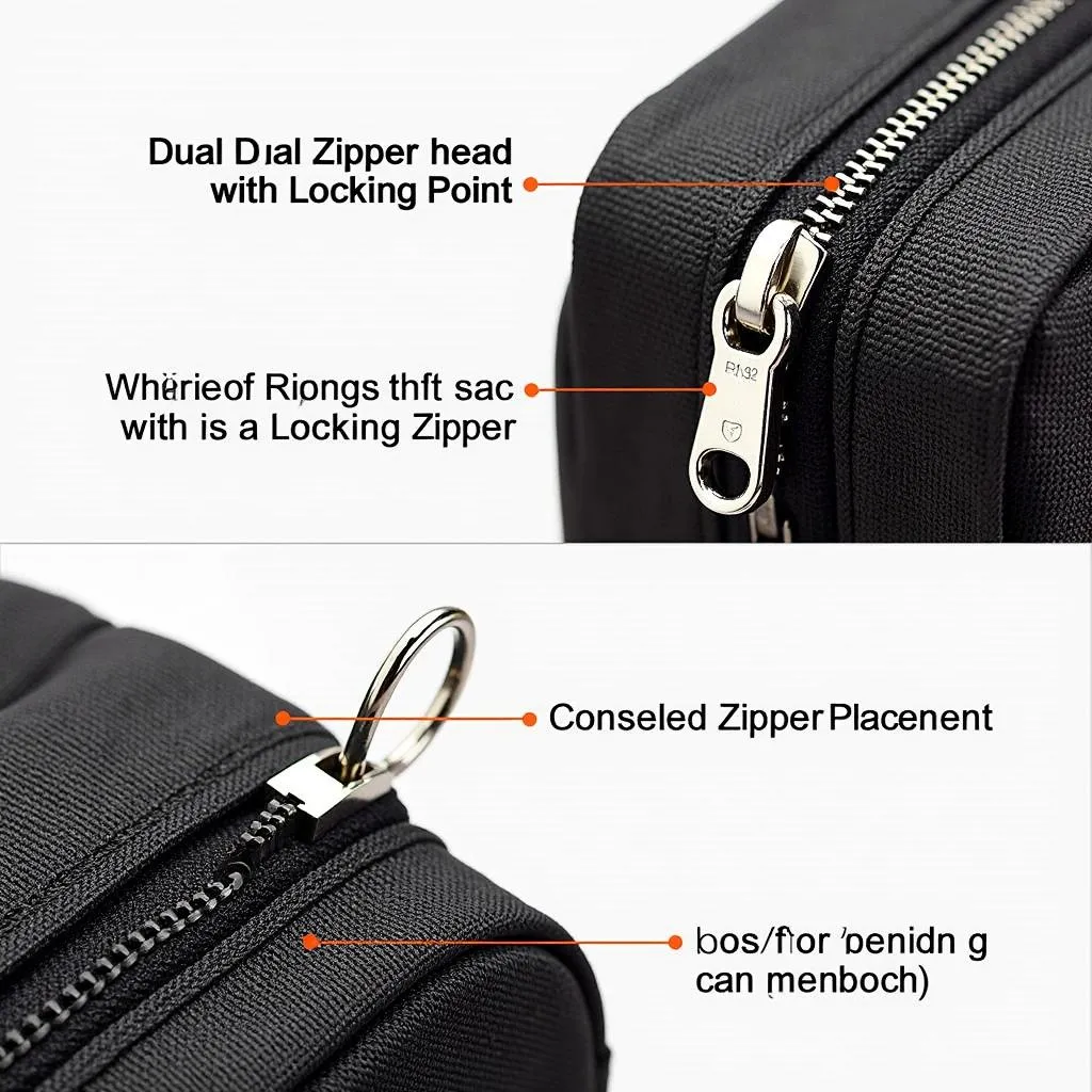 Anti-theft zipper features