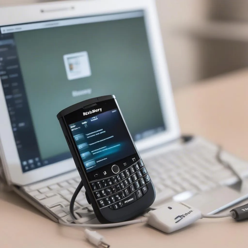 Blackberry connected to a computer