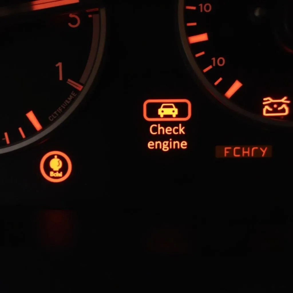 BMW 325i Dashboard with Warning Lights