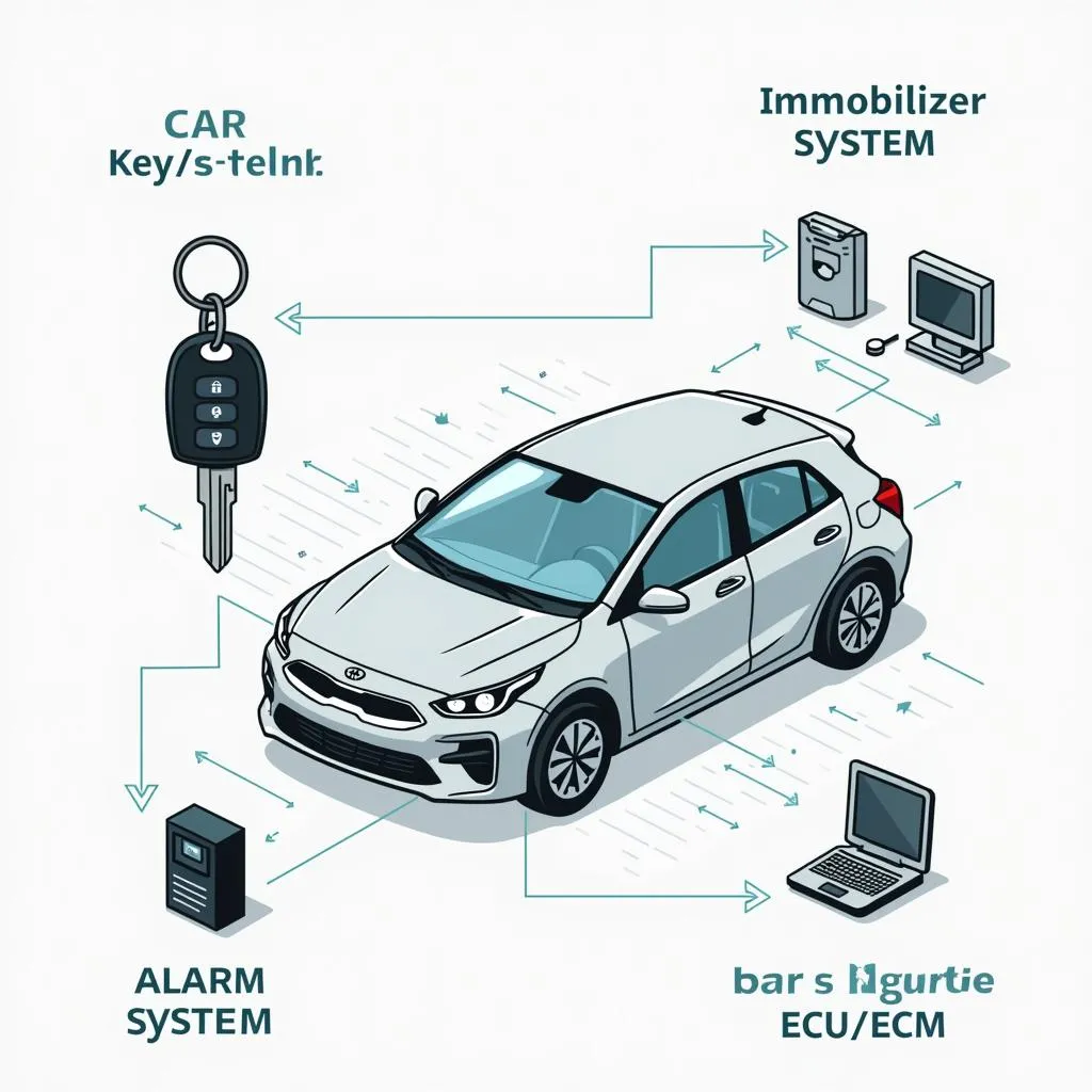 Modern car anti-theft system components