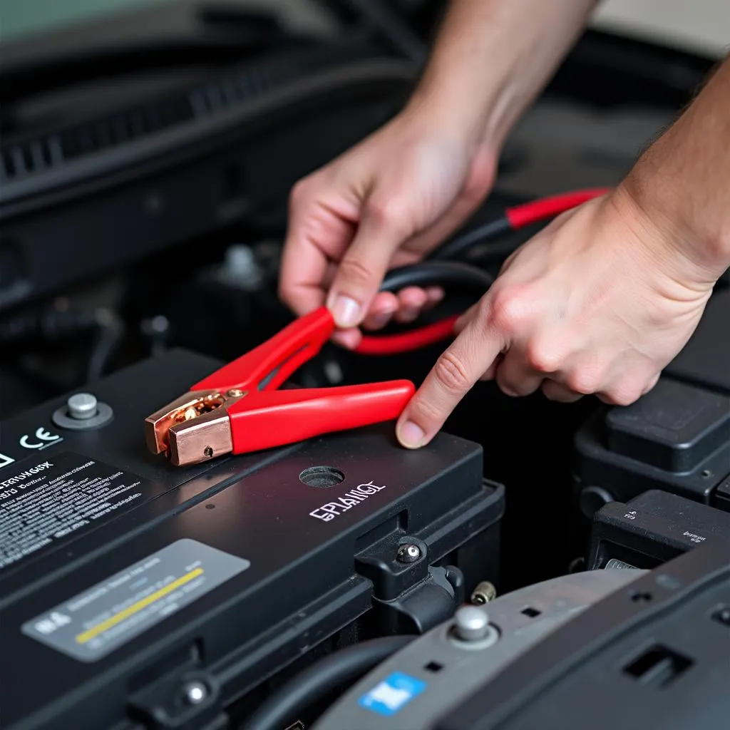 Jump starting a car battery