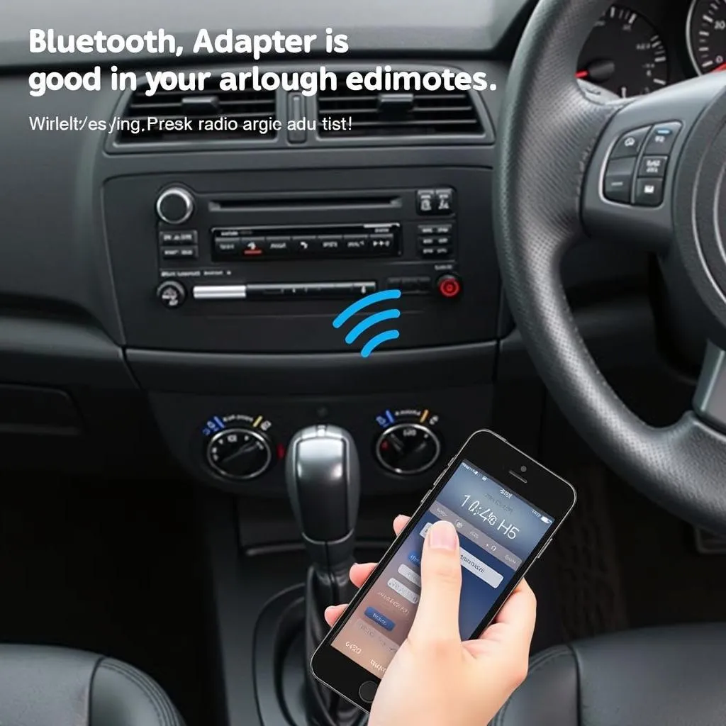 Car Bluetooth Adapter Connected to Phone