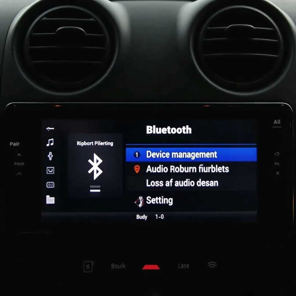 Car Radio Bluetooth Menu