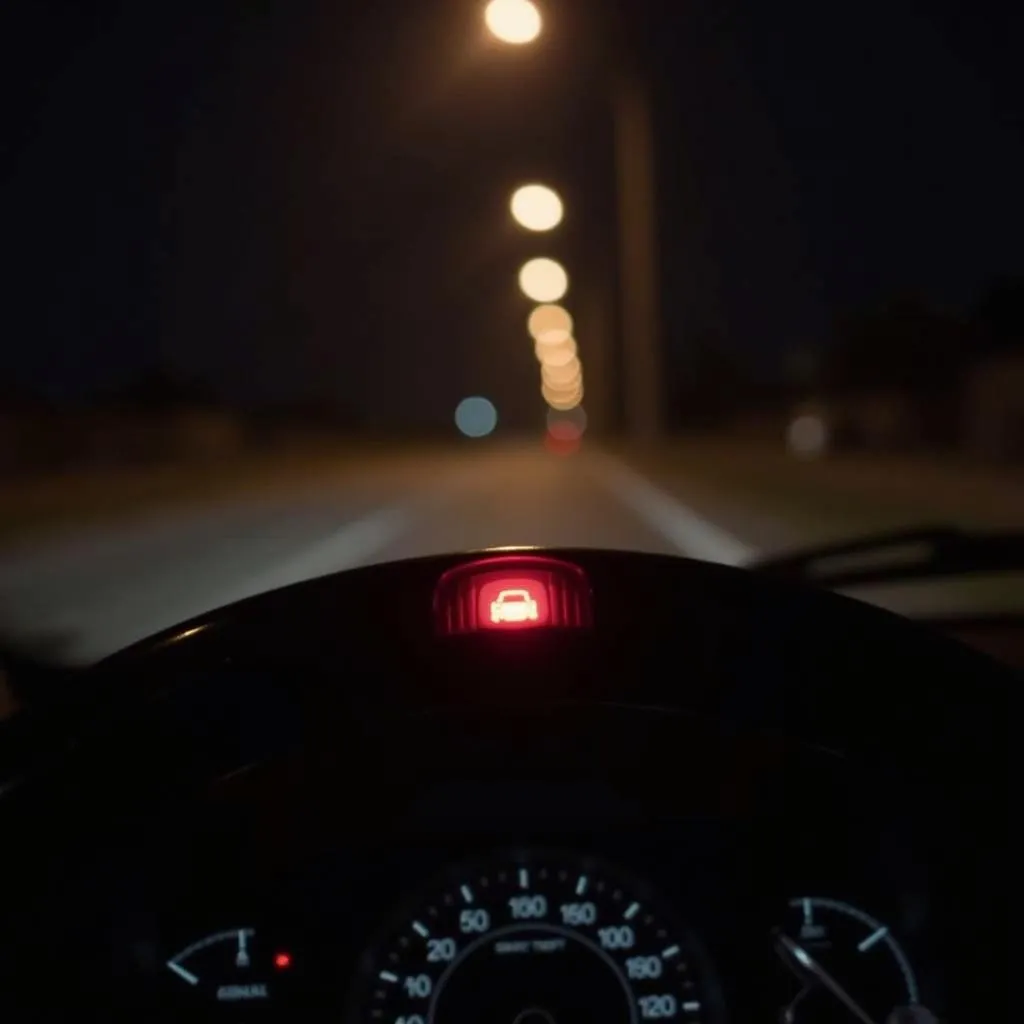 Car Dashboard with Flashing Anti-theft Light