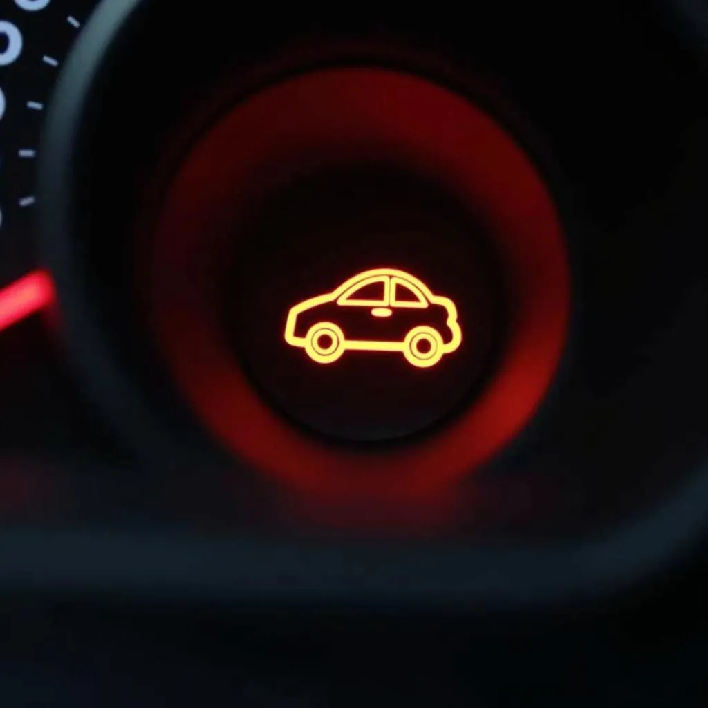 Car Dashboard Immobilizer Warning Light