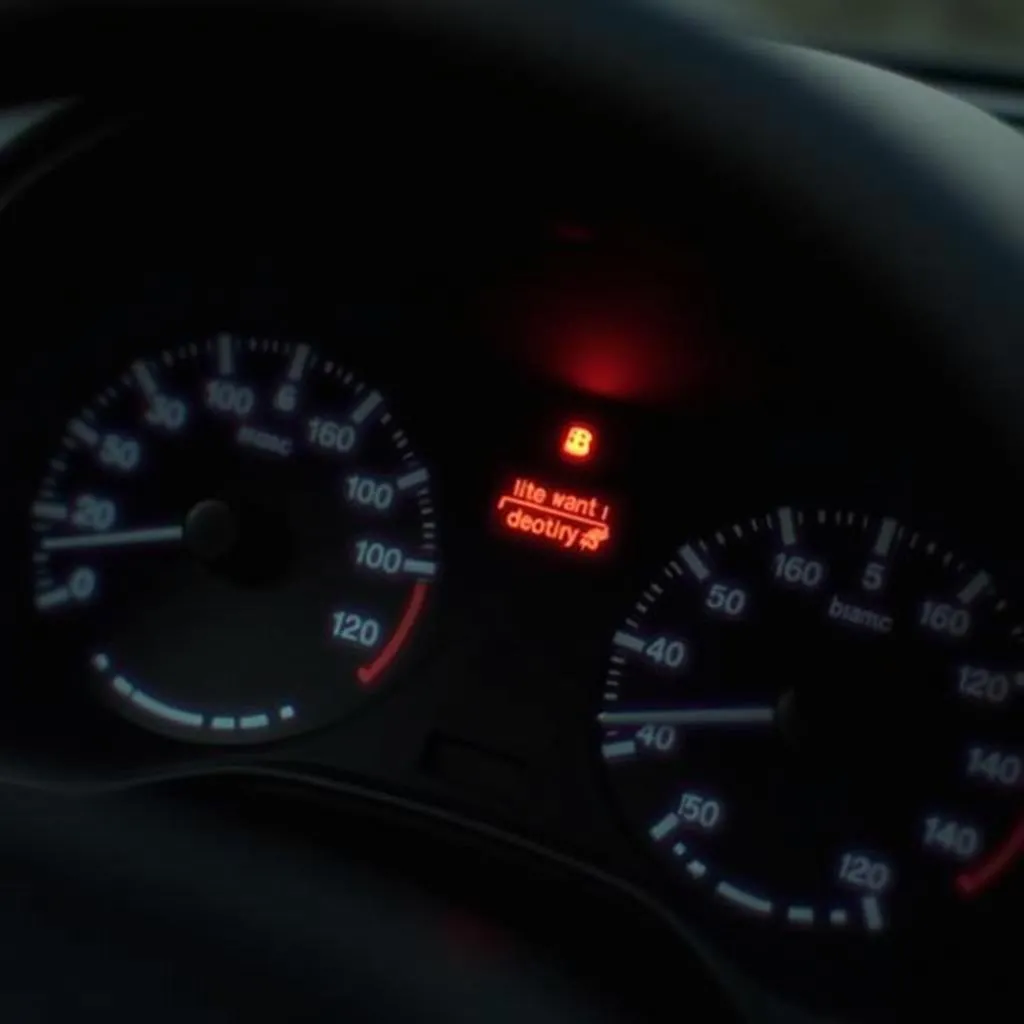 Car Dashboard with Illuminated Security Light