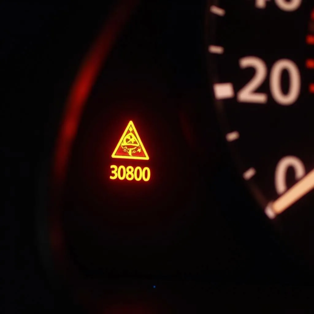 Car Dashboard with Warning Lights