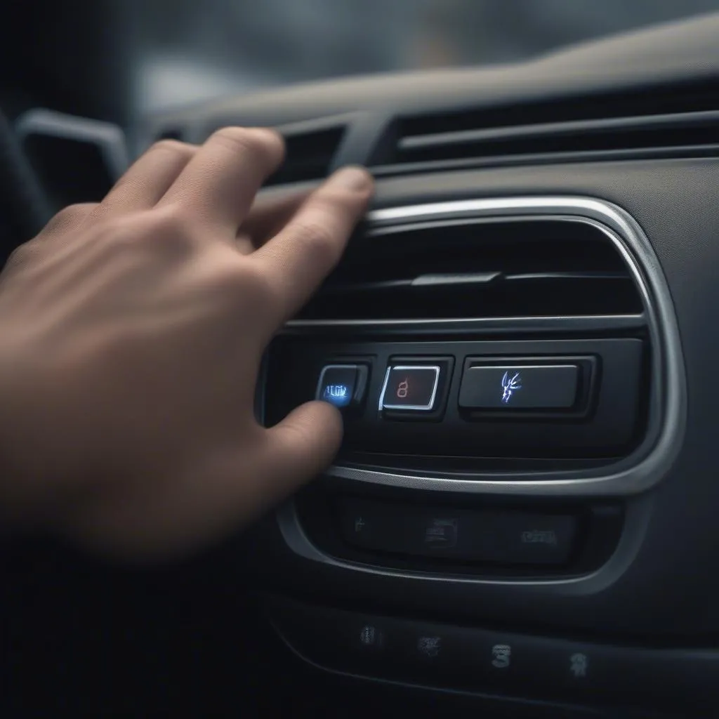 Car Defroster Button Close Up