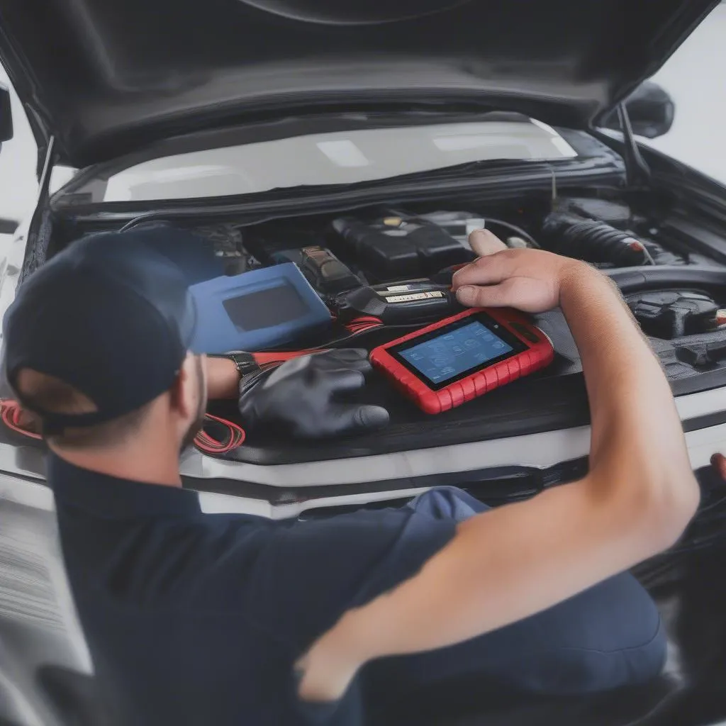 Car Diagnostic Tool Plugged In