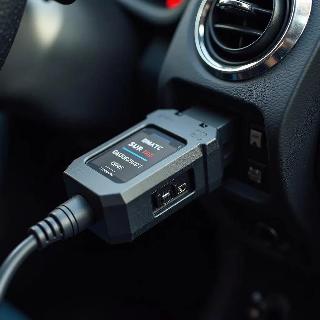 Car Diagnostic Tool Connected to OBD Port