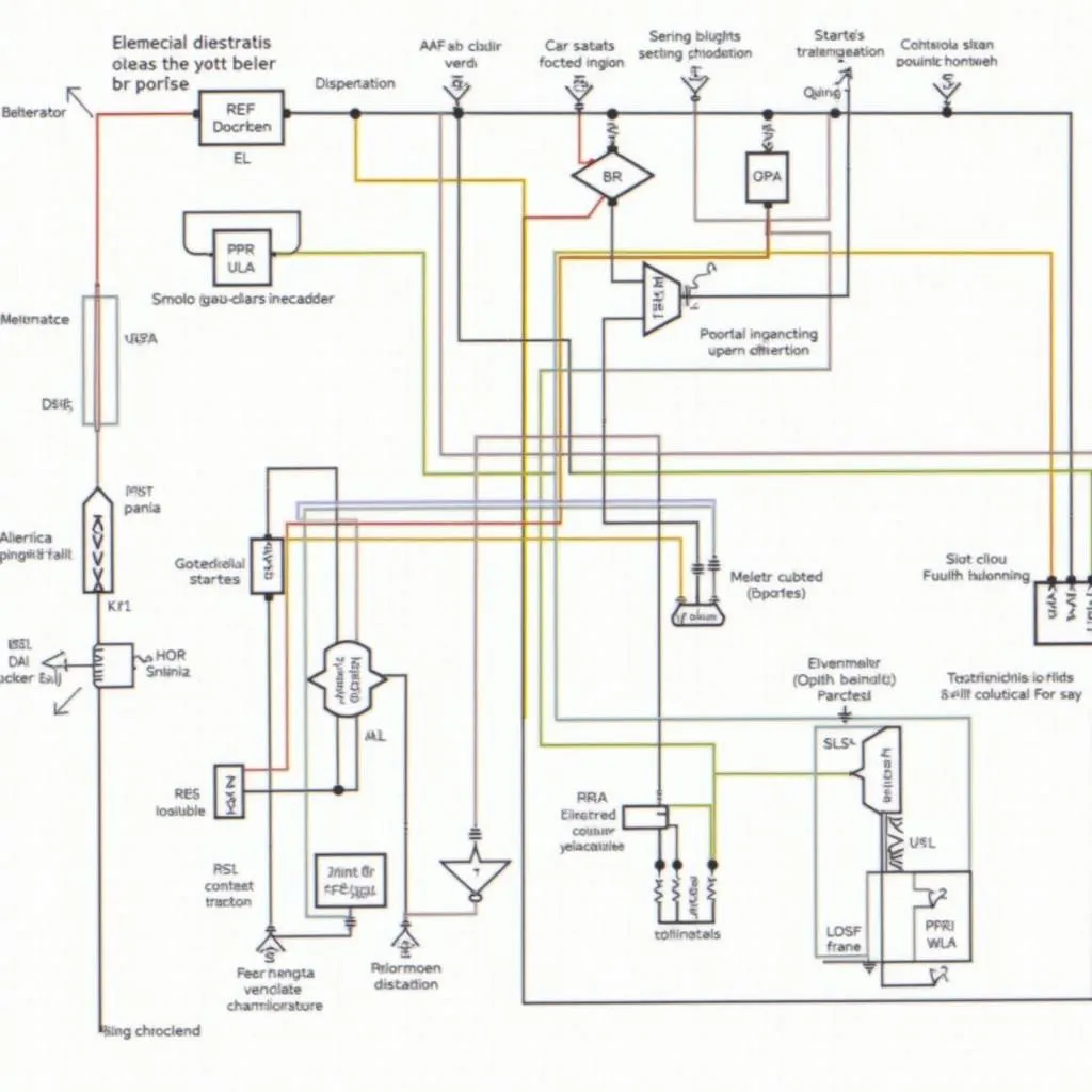 Diagram of a car's electrical system