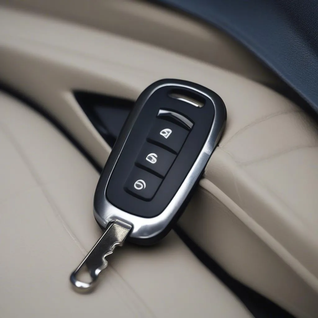 Car key fob with lock button