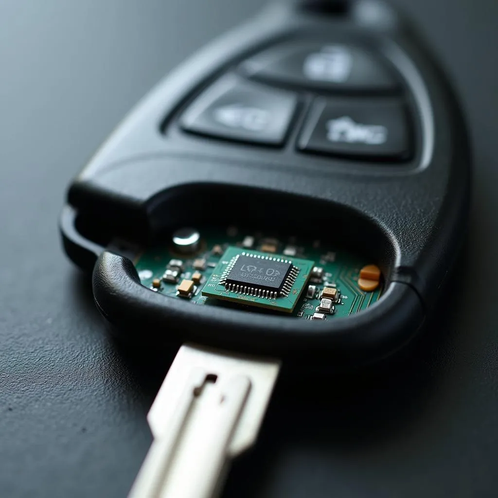 Car key with immobilizer chip