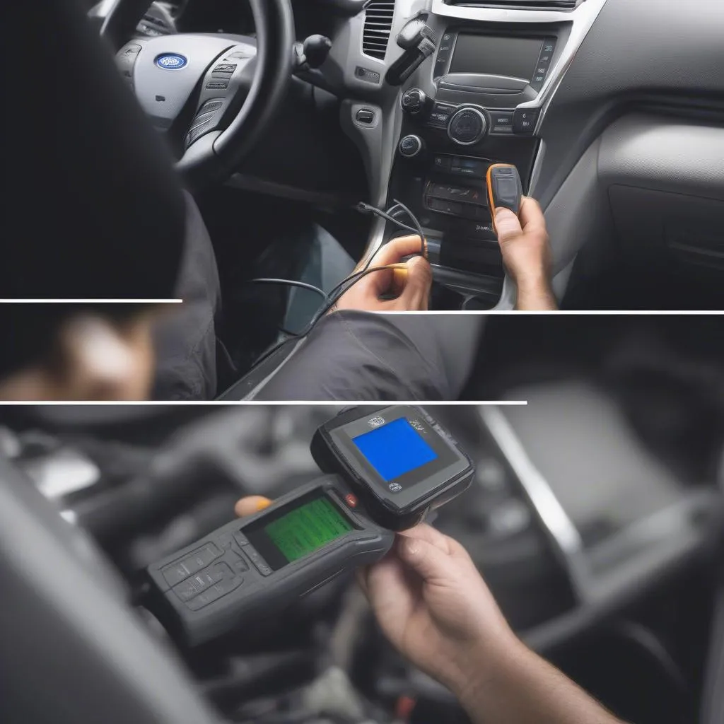 Car Mechanic using OBD2 Scanner