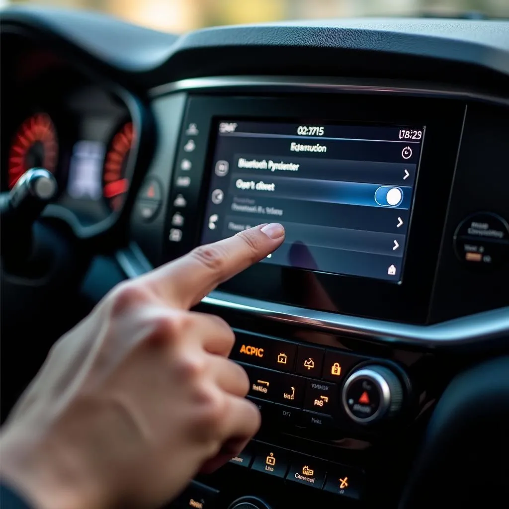 Adjusting car radio Bluetooth settings