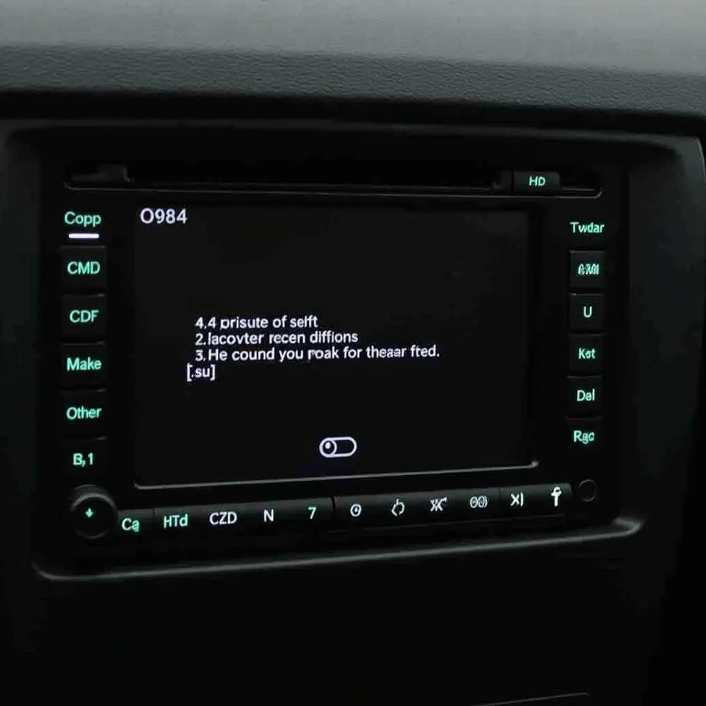 Car Radio Error Message