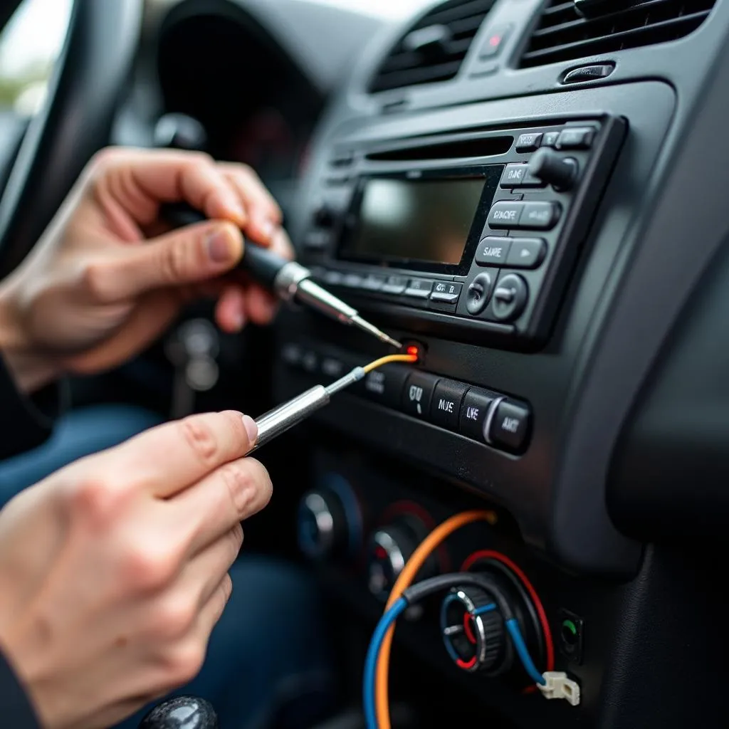 Repairing damaged car radio wiring