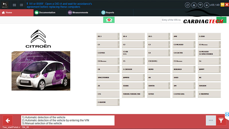 Diagbox Software Version 9.149 Supported Citroen Car Models
