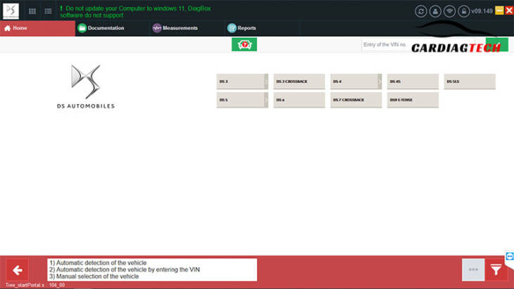Diagbox Software Version 9.149 Supported DS Automobile Car Models