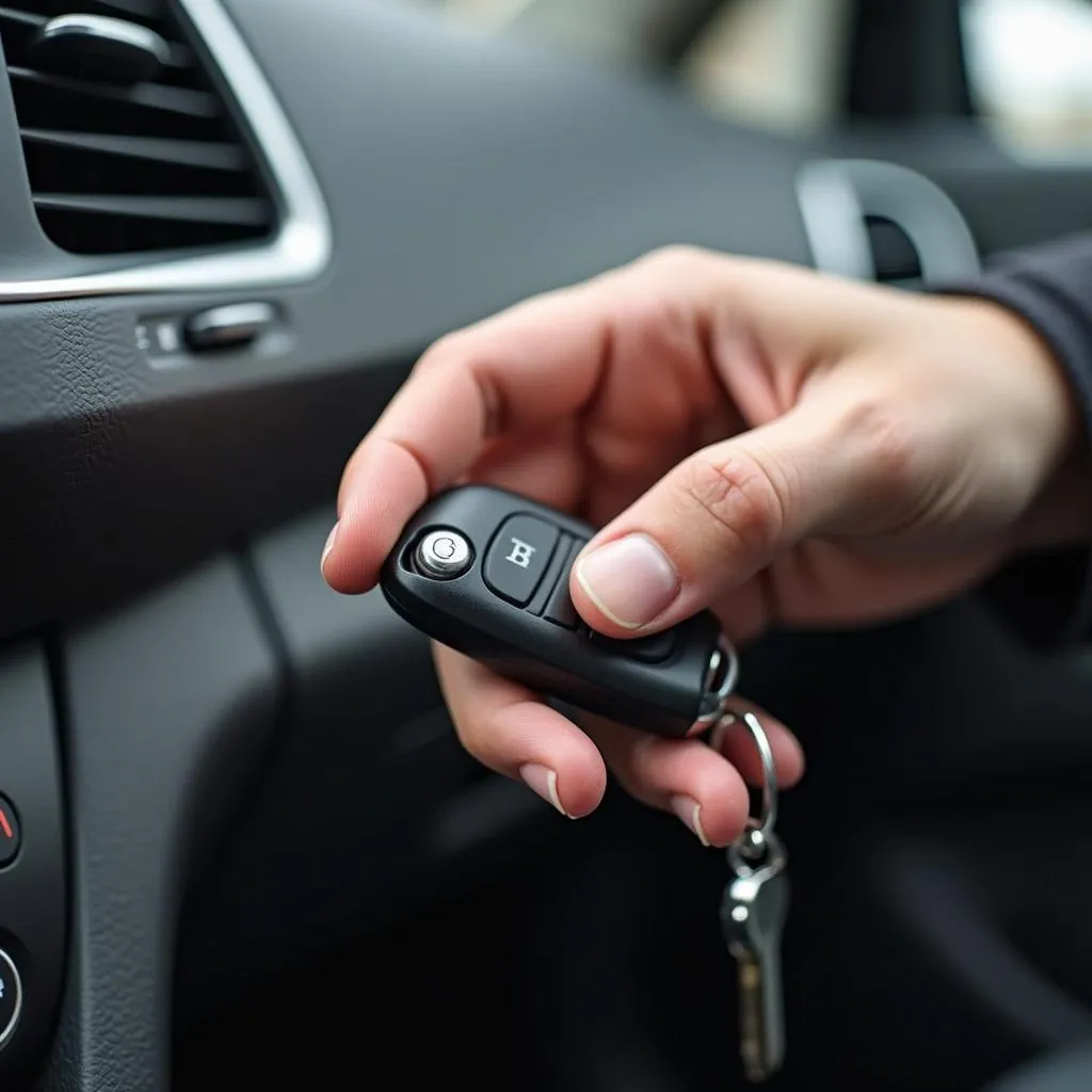 Disabling car alarm with key fob