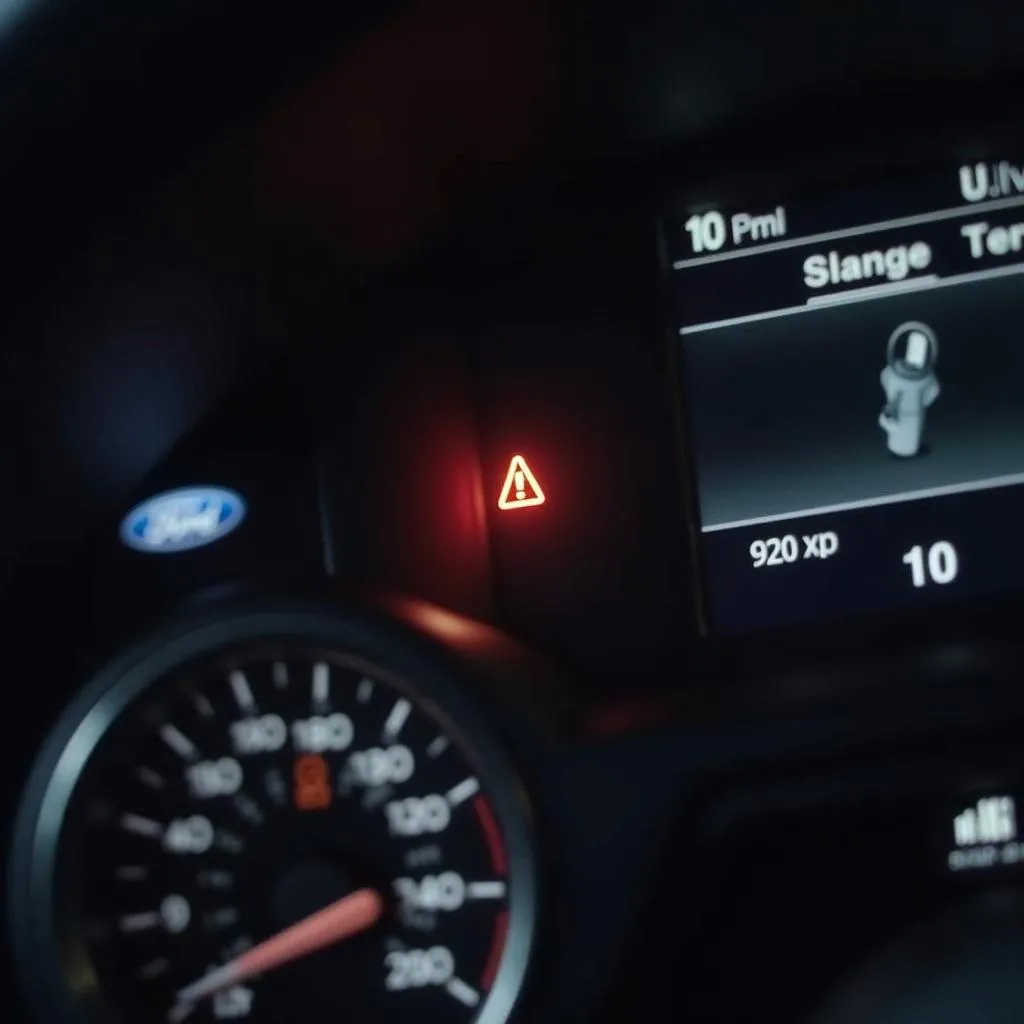 Ford F-150 dashboard with warning lights illuminated