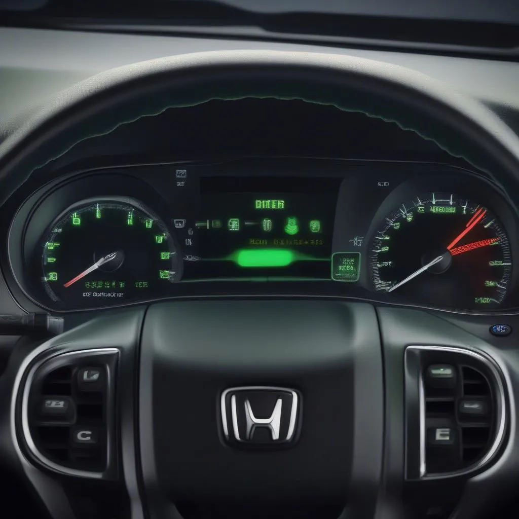 Honda CRV dashboard showing green key symbol