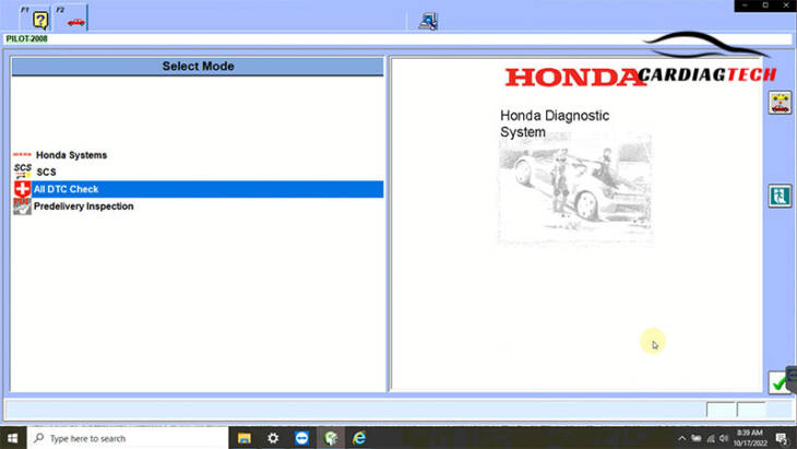 Honda HDS Software Version 3.101.002 Check Error Code