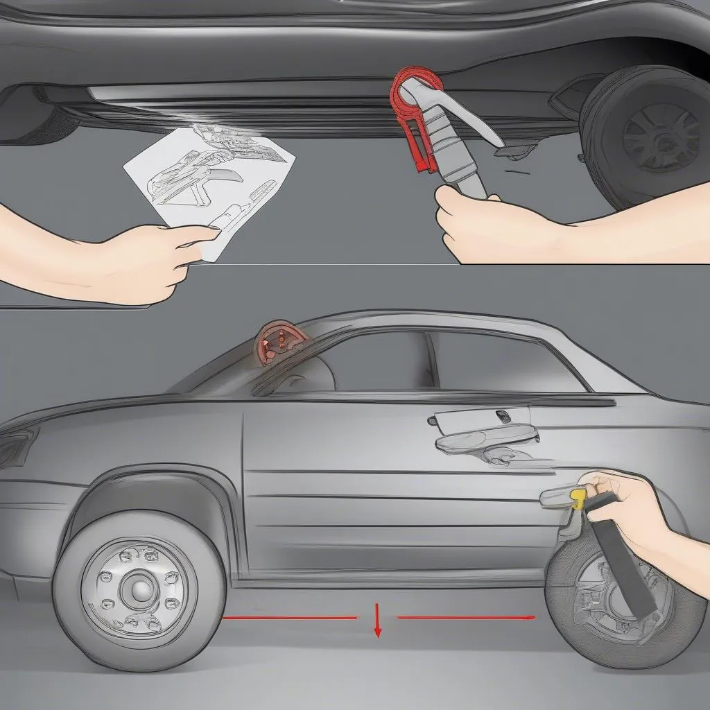 Installing Anti-theft License Plate Bolts on a Car