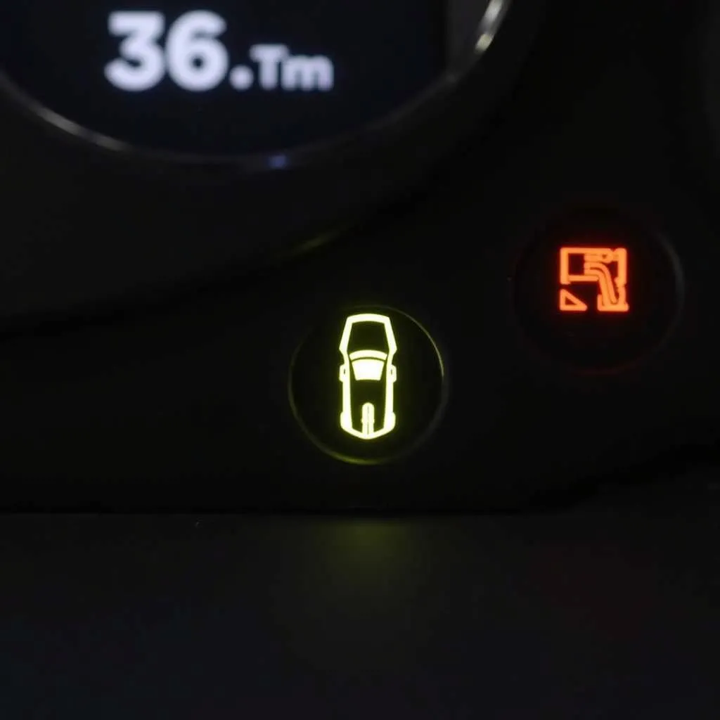 Kia Sportage dashboard with a blinking car and key symbol