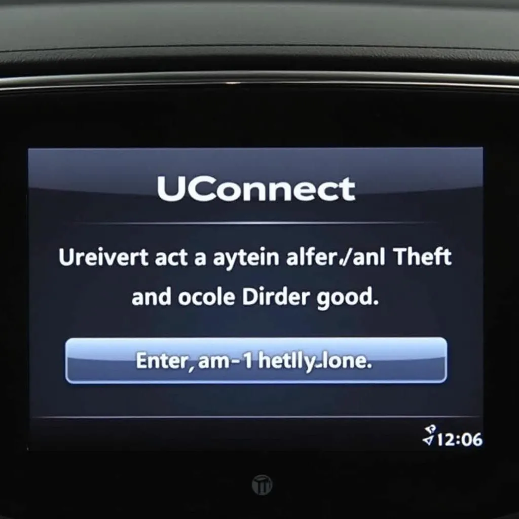 Uconnect System Locked Screen