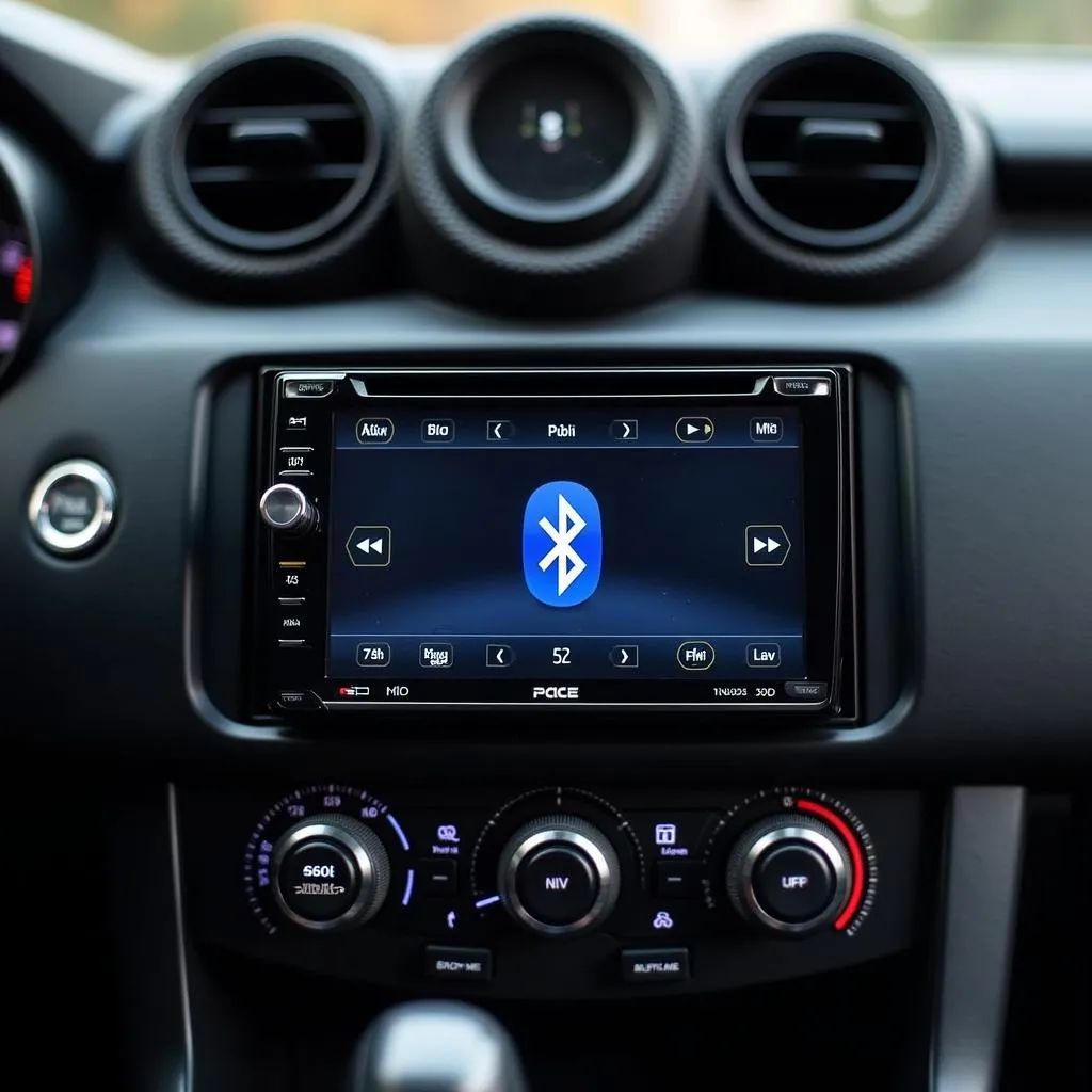 Modern car stereo with Bluetooth connectivity