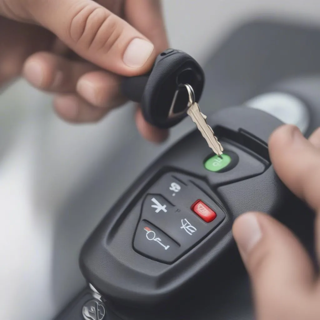 Troubleshooting a Nissan anti-theft system issue - checking the car key fob battery