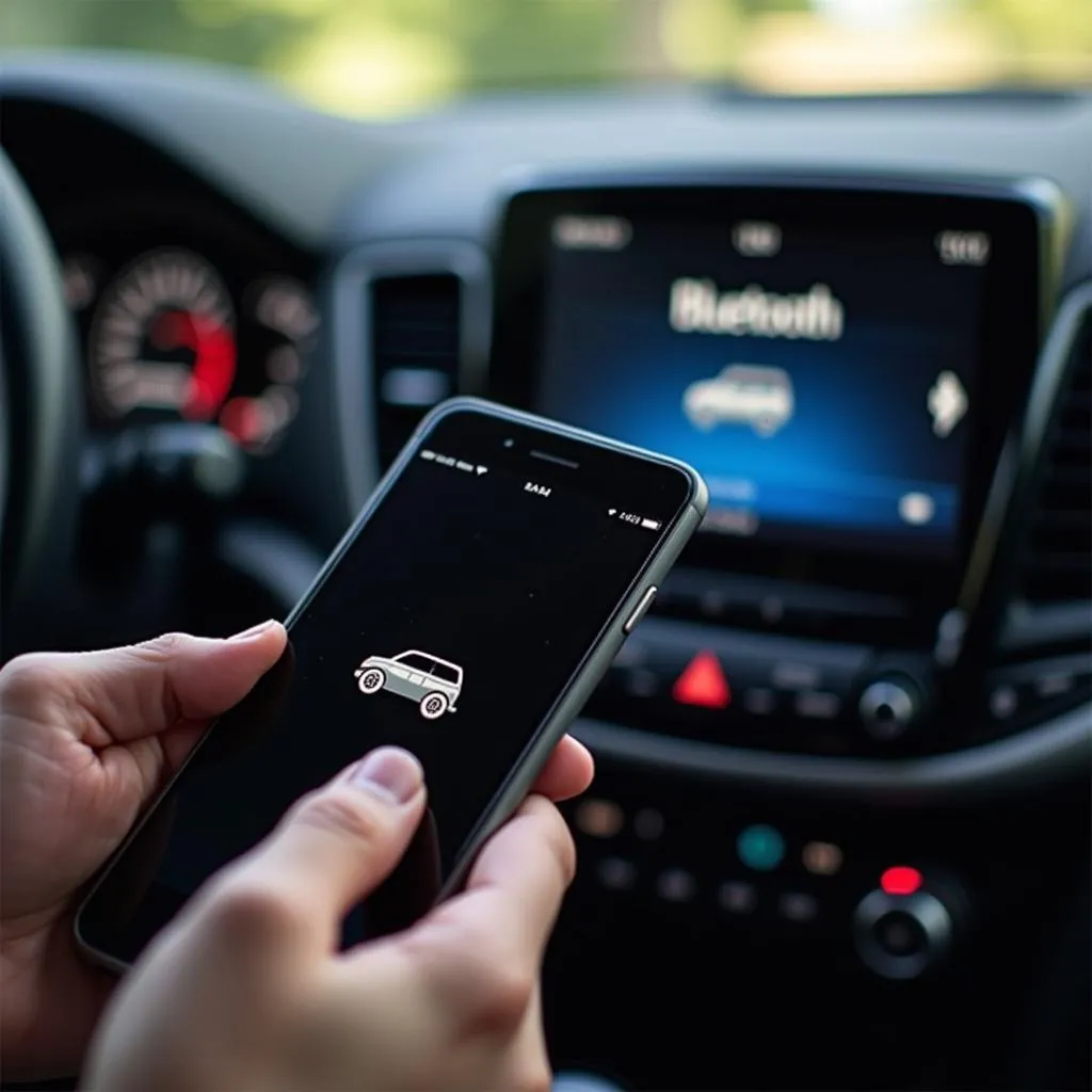 Phone connected to car bluetooth