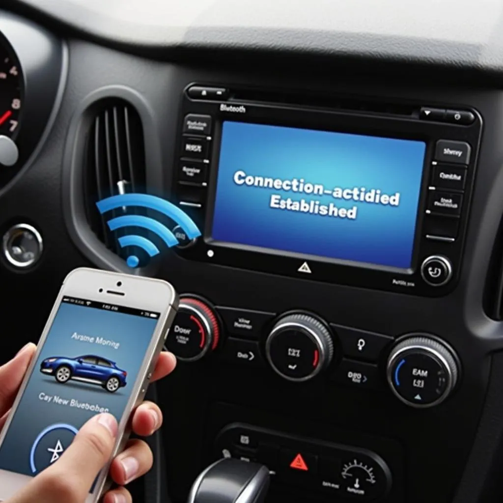 Phone Connected to Car Bluetooth Adapter