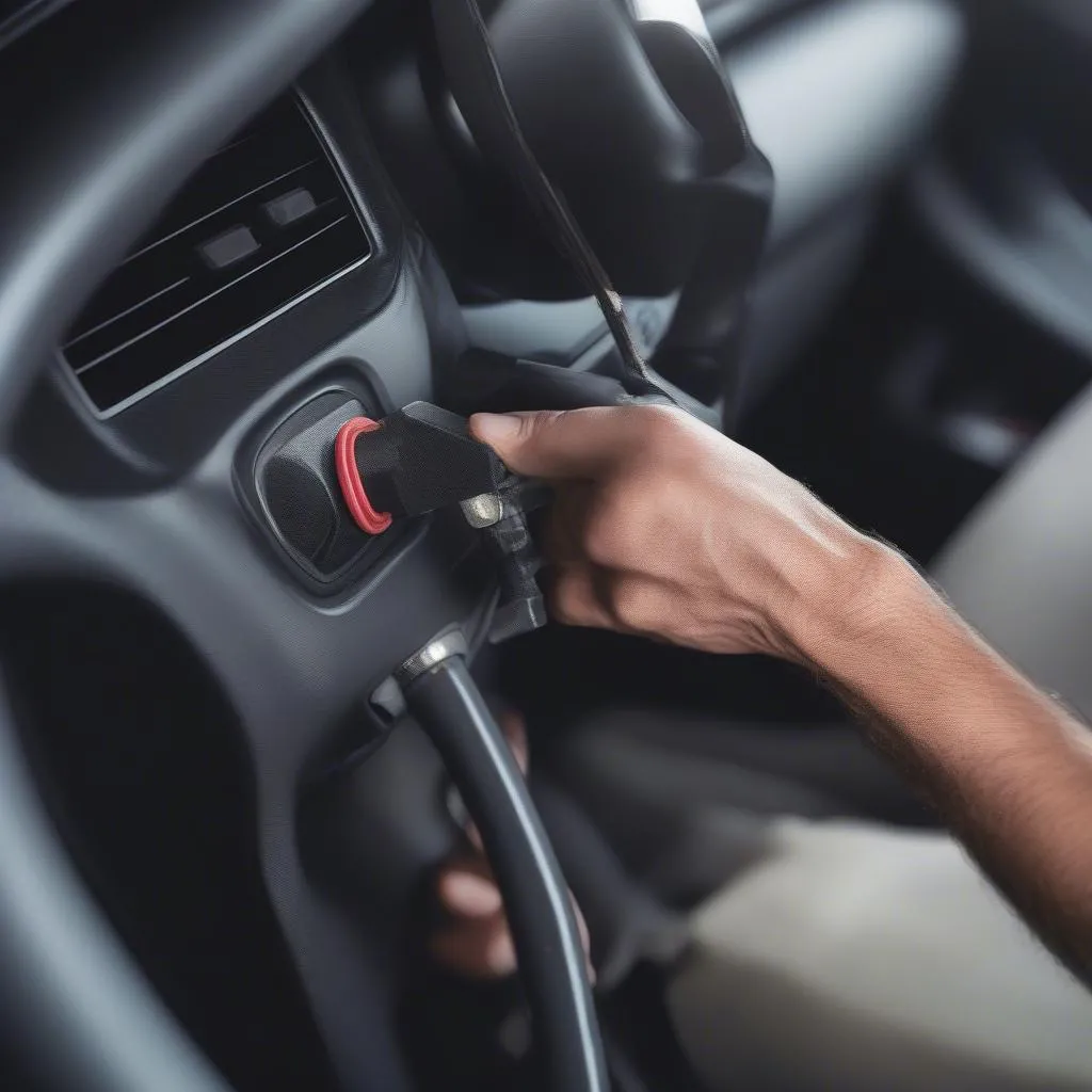 Removing a magnetic anti-theft device from a car's steering wheel