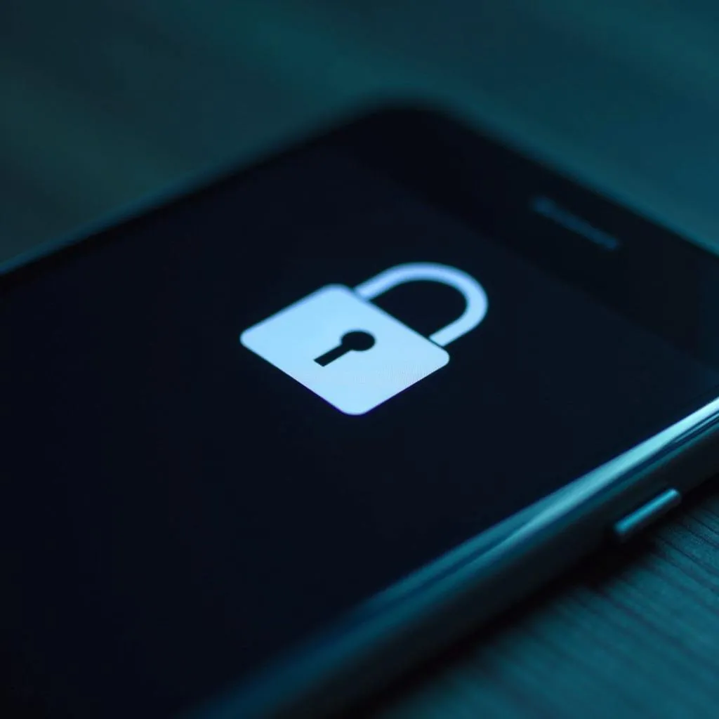 Smartphone with lock screen and padlock icon