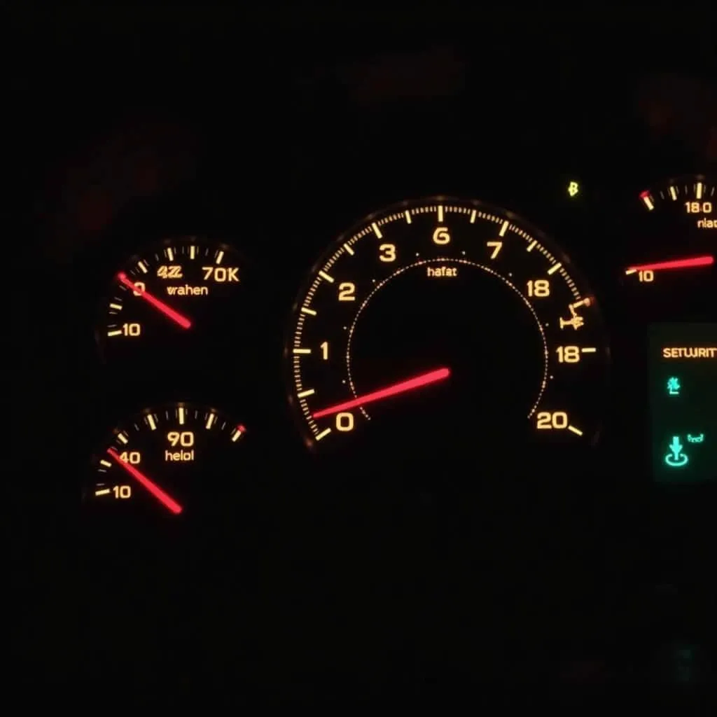 Silverado Dashboard with Warning Lights