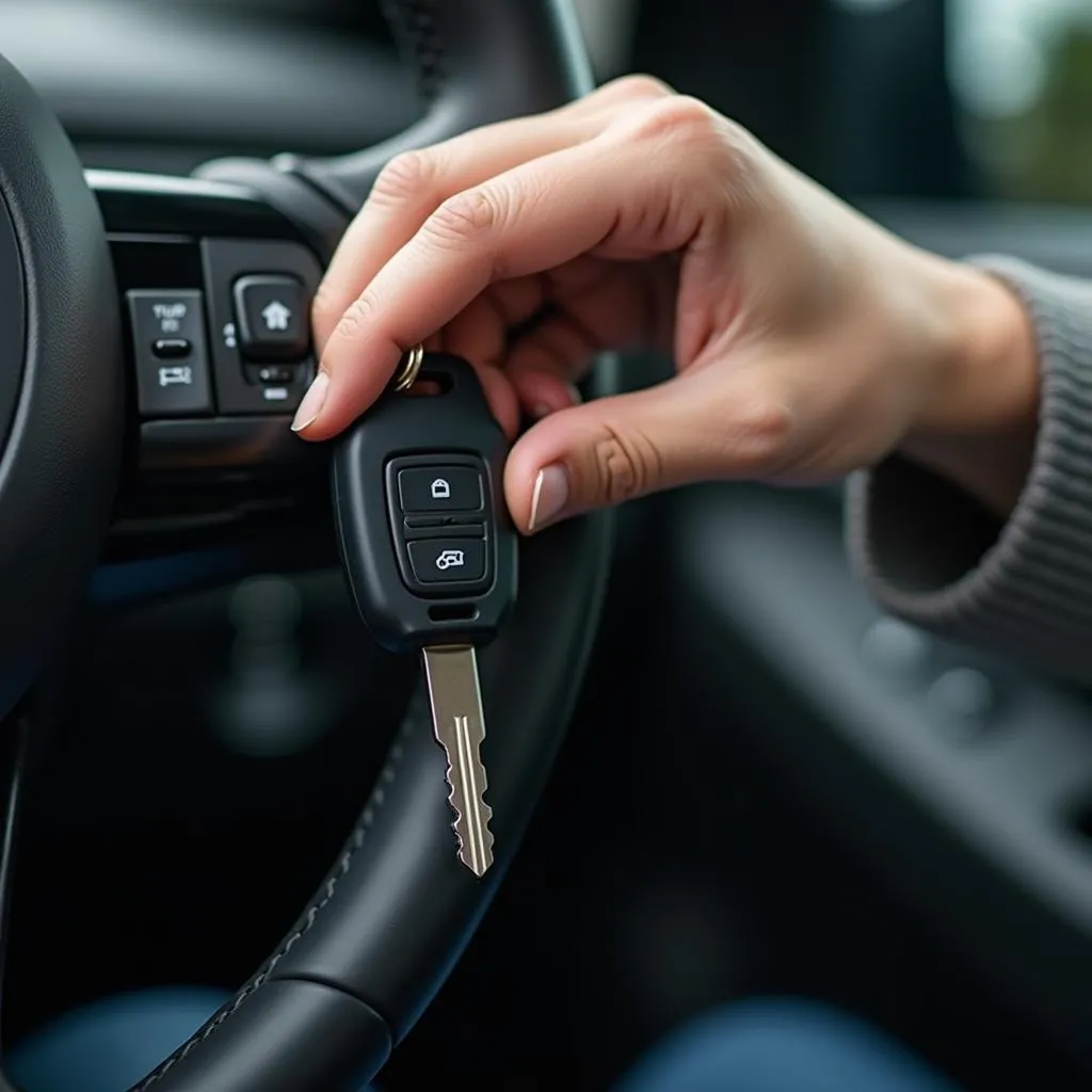 Unlocking a car steering wheel