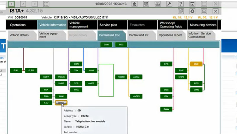 Use ISTAR D to clear fault code