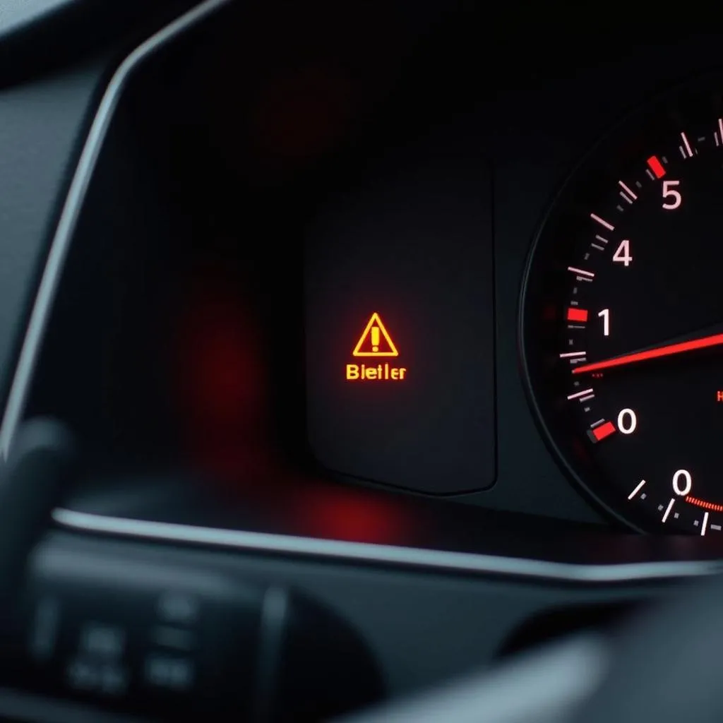 Volkswagen Golf dashboard with warning lights illuminated