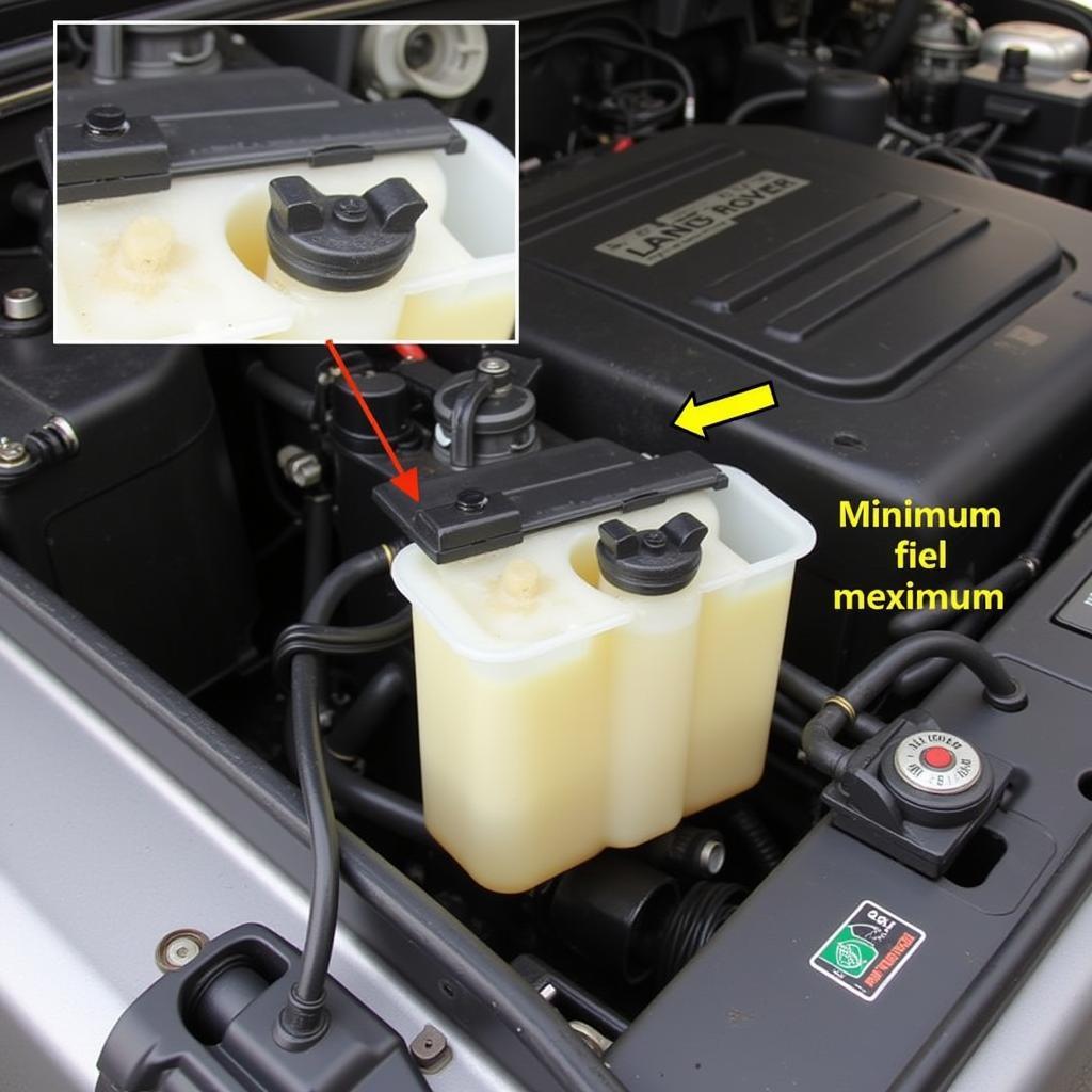 Checking the Brake Fluid Reservoir in a 2004 Land Rover Discovery