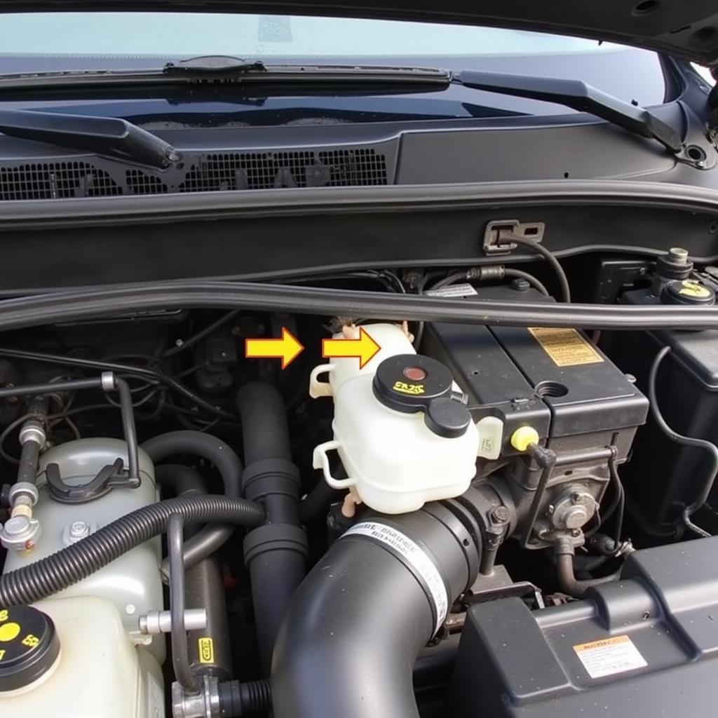 Checking the Brake Fluid Reservoir in a 2004 Mazda Tribute