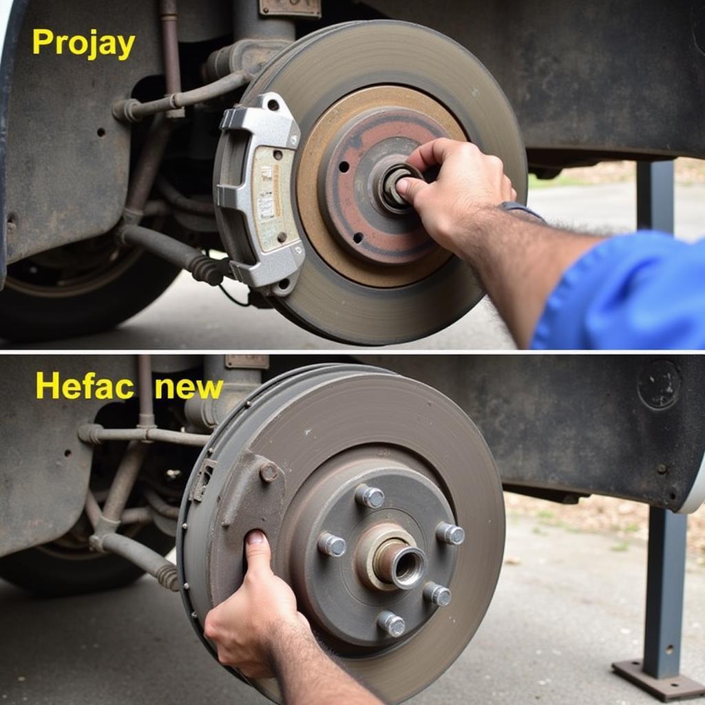 Inspecting Brake Pads on a 2005 Ford E450