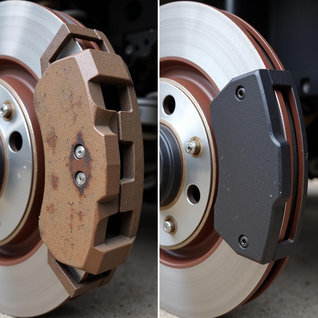 Worn Brake Pads on a 2008 Dodge Grand Caravan