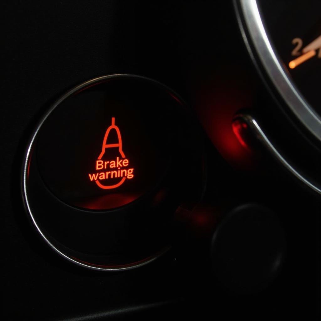 2008 Mini Cooper Dashboard with Brake Warning Light Illuminated