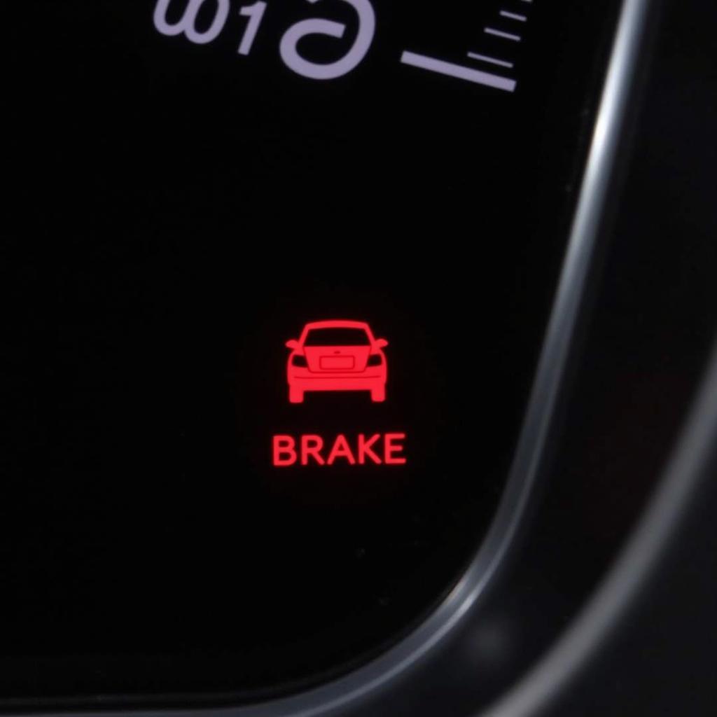 2010 Audi A4 dashboard with brake warning light illuminated