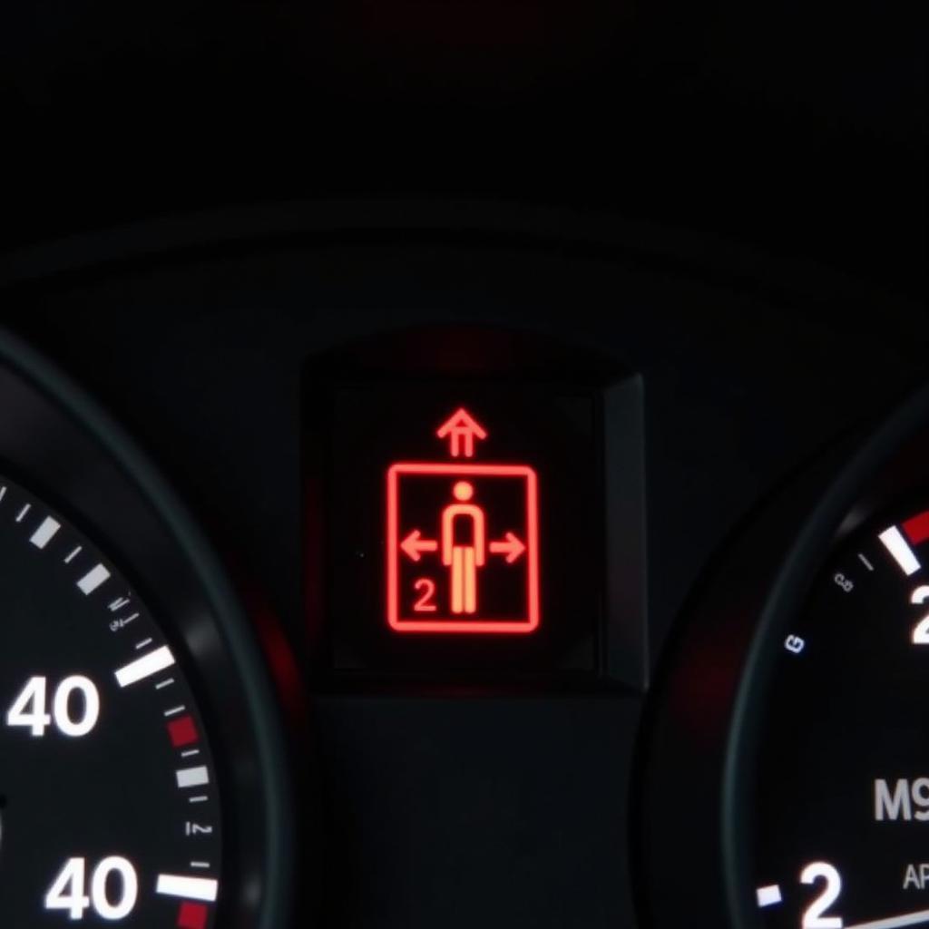 2016 Jetta dashboard with illuminated seat belt warning light