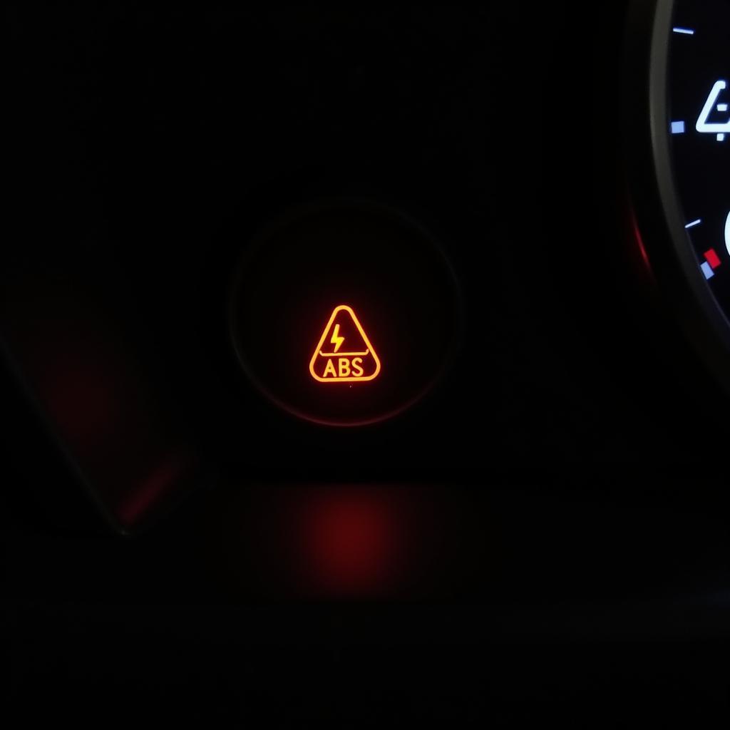 Car Dashboard Showing ABS Warning Light